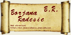 Borjana Radešić vizit kartica